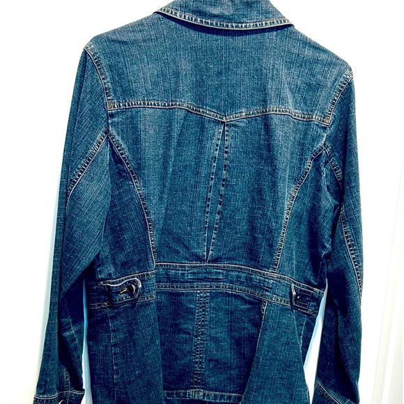 Vintage Y2K distressed denim cowgirl western jean jacket Woman’s size Large - Picture 12 of 12